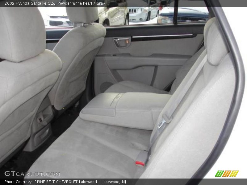Powder White Pearl / Gray 2009 Hyundai Santa Fe GLS