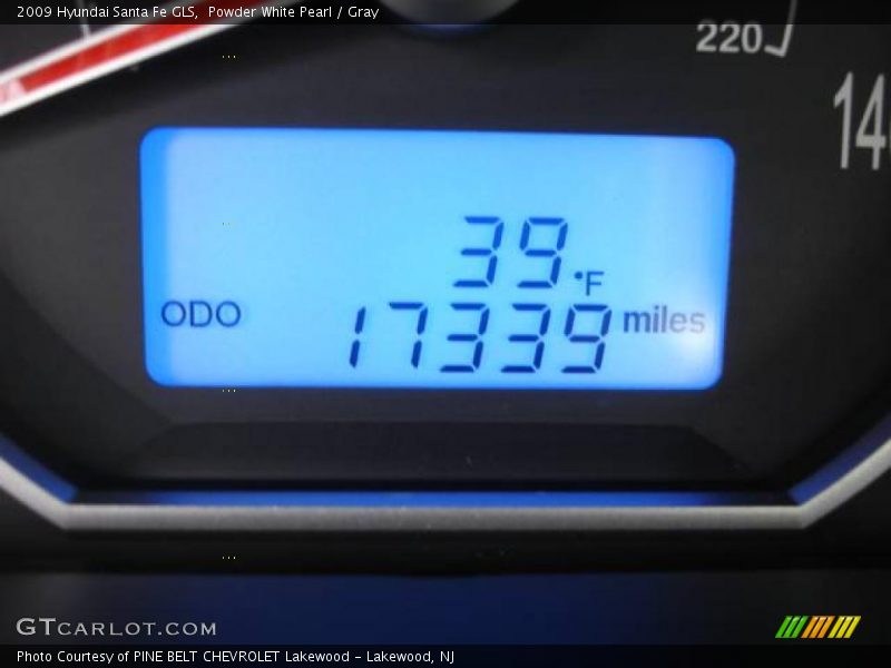 Powder White Pearl / Gray 2009 Hyundai Santa Fe GLS
