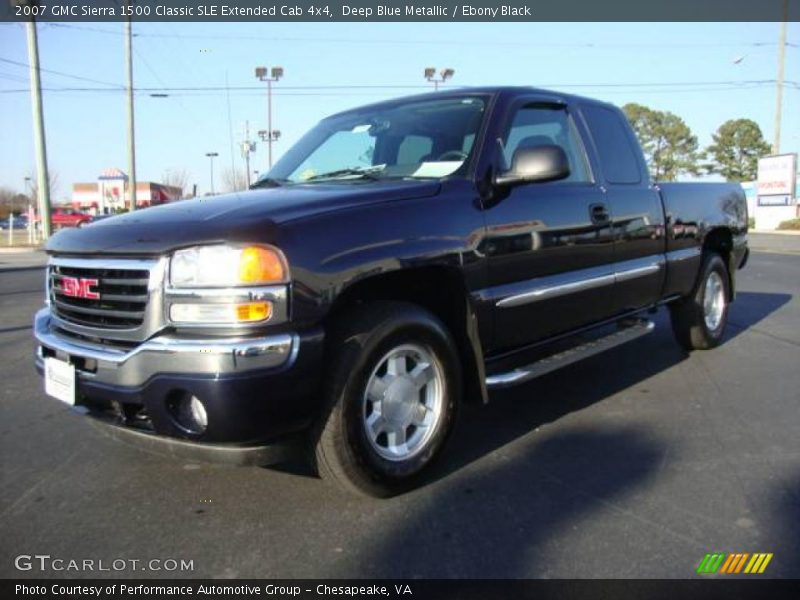 Deep Blue Metallic / Ebony Black 2007 GMC Sierra 1500 Classic SLE Extended Cab 4x4