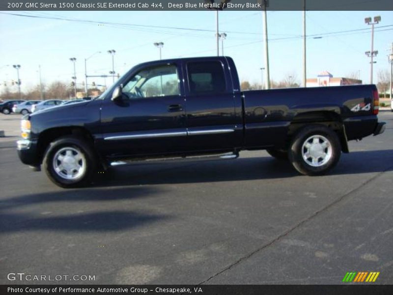 Deep Blue Metallic / Ebony Black 2007 GMC Sierra 1500 Classic SLE Extended Cab 4x4