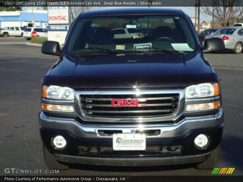 Deep Blue Metallic / Ebony Black 2007 GMC Sierra 1500 Classic SLE Extended Cab 4x4