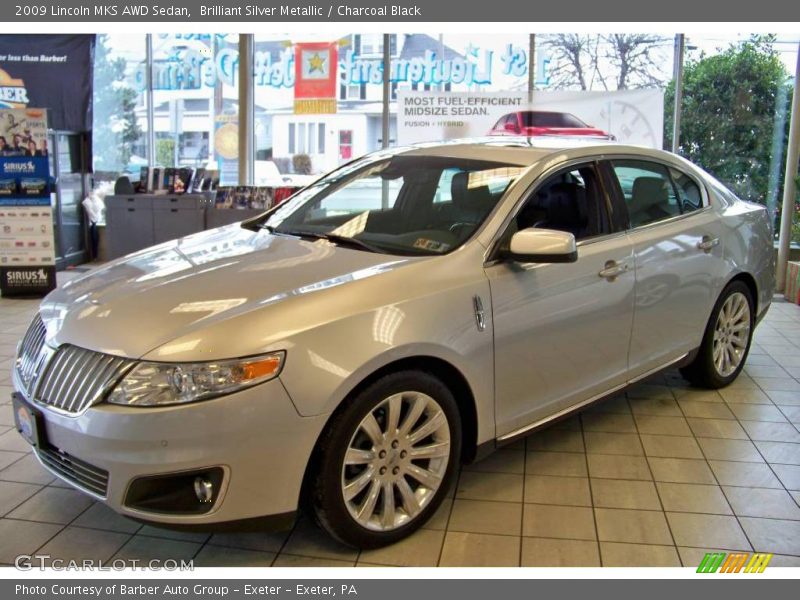 Brilliant Silver Metallic / Charcoal Black 2009 Lincoln MKS AWD Sedan