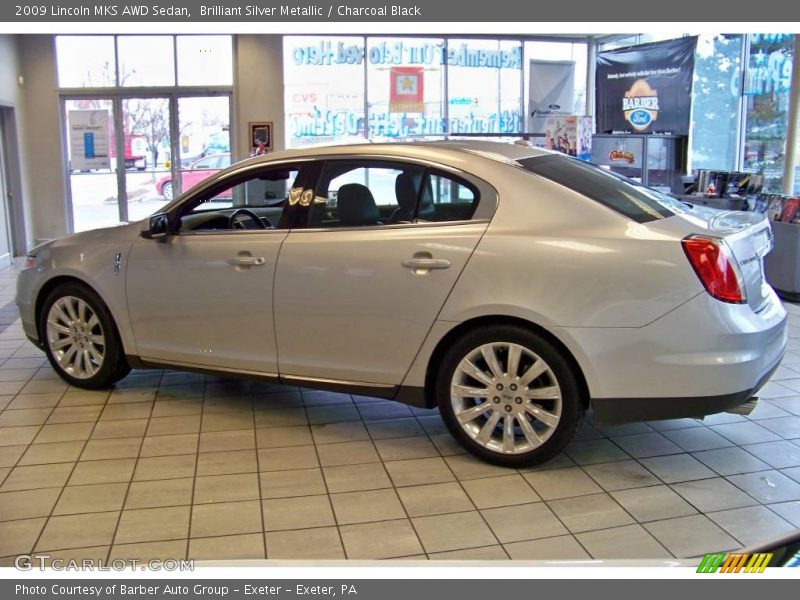 Brilliant Silver Metallic / Charcoal Black 2009 Lincoln MKS AWD Sedan