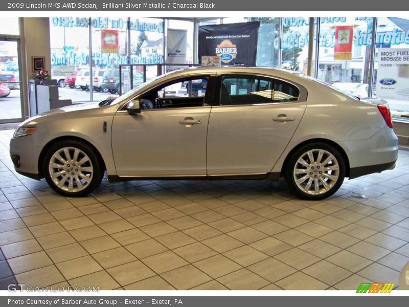 Brilliant Silver Metallic / Charcoal Black 2009 Lincoln MKS AWD Sedan