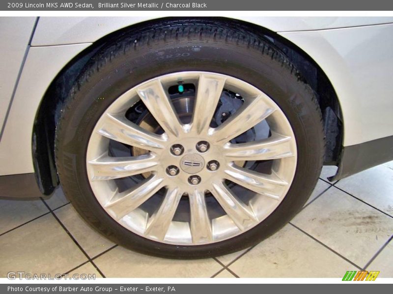 Brilliant Silver Metallic / Charcoal Black 2009 Lincoln MKS AWD Sedan