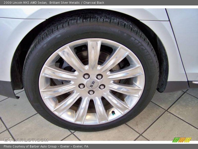 Brilliant Silver Metallic / Charcoal Black 2009 Lincoln MKS AWD Sedan