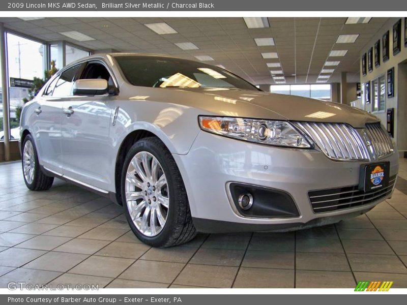 Brilliant Silver Metallic / Charcoal Black 2009 Lincoln MKS AWD Sedan