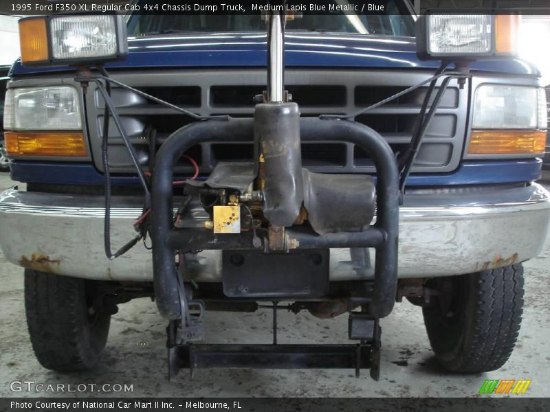 Medium Lapis Blue Metallic / Blue 1995 Ford F350 XL Regular Cab 4x4 Chassis Dump Truck