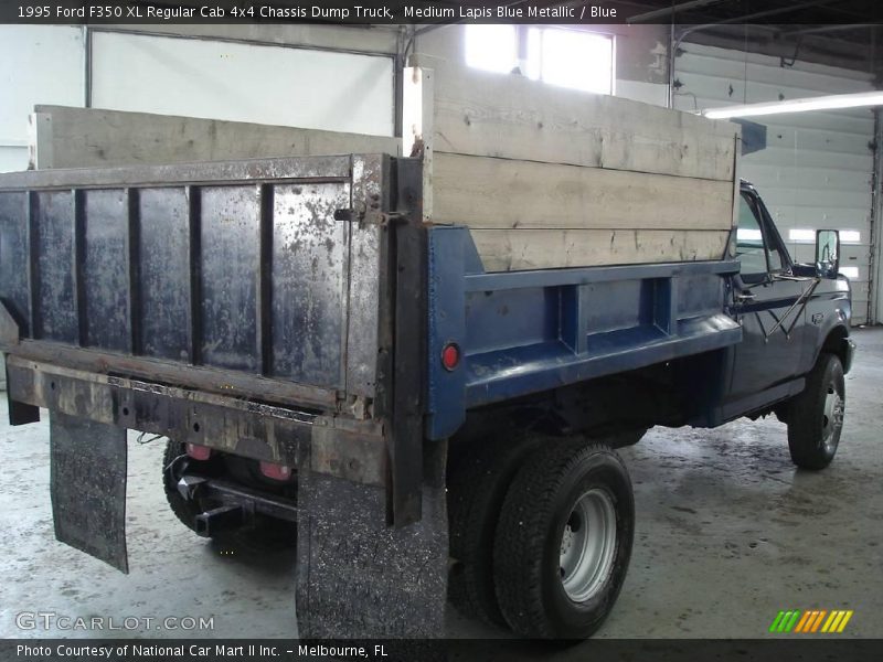 Medium Lapis Blue Metallic / Blue 1995 Ford F350 XL Regular Cab 4x4 Chassis Dump Truck