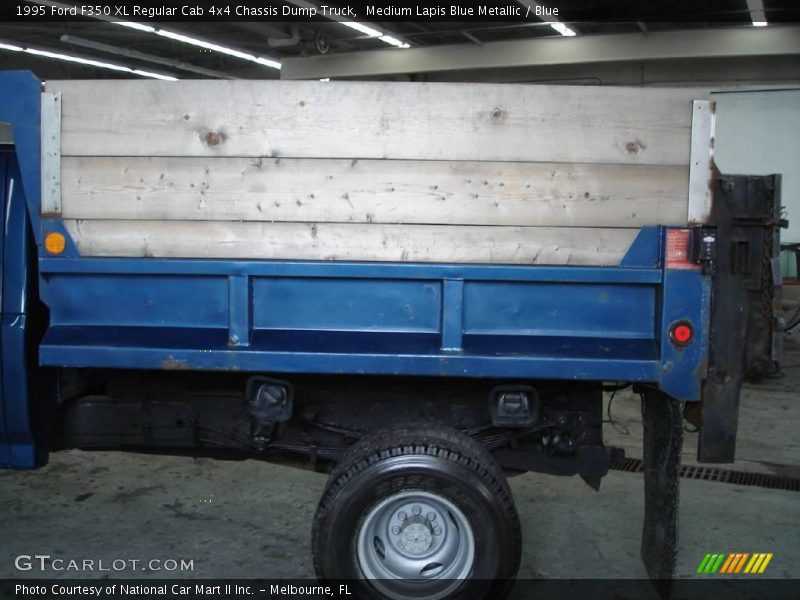 Medium Lapis Blue Metallic / Blue 1995 Ford F350 XL Regular Cab 4x4 Chassis Dump Truck
