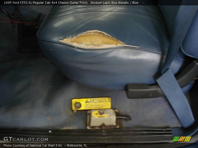 Medium Lapis Blue Metallic / Blue 1995 Ford F350 XL Regular Cab 4x4 Chassis Dump Truck