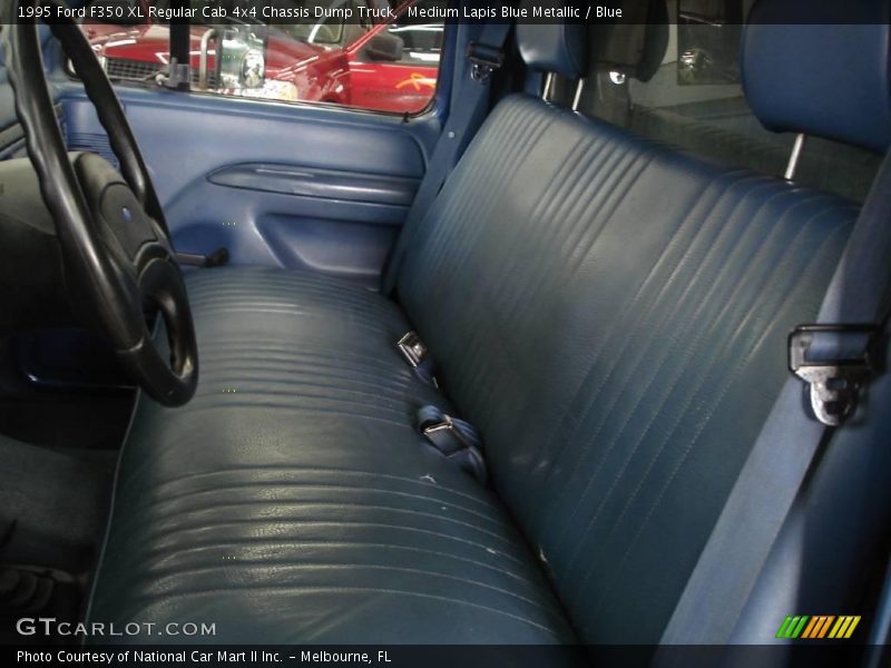 Medium Lapis Blue Metallic / Blue 1995 Ford F350 XL Regular Cab 4x4 Chassis Dump Truck