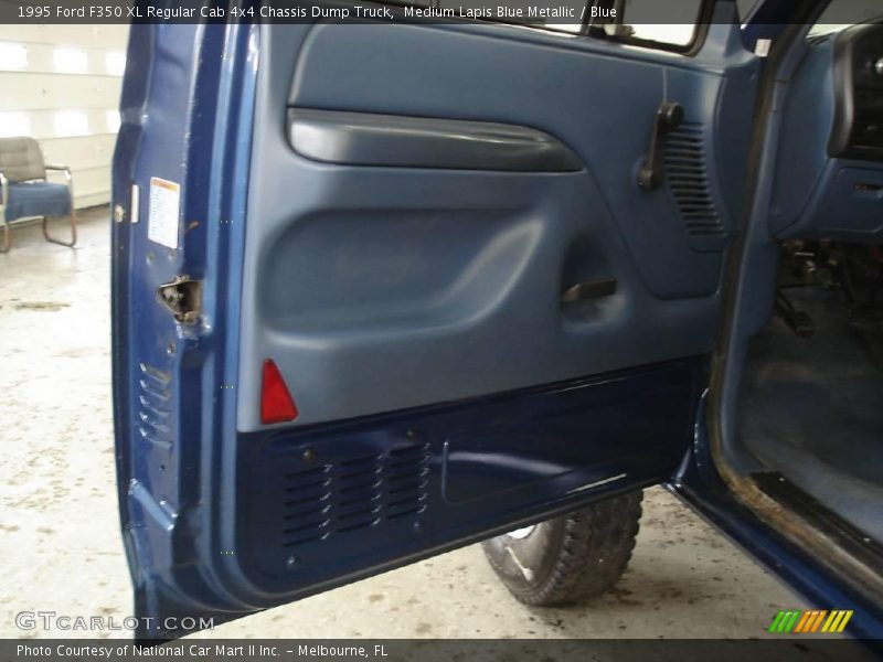 Medium Lapis Blue Metallic / Blue 1995 Ford F350 XL Regular Cab 4x4 Chassis Dump Truck