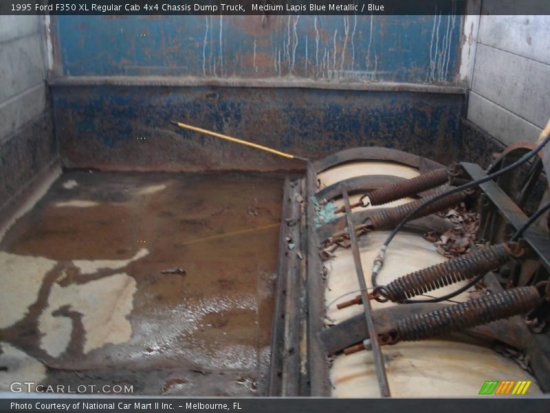 Medium Lapis Blue Metallic / Blue 1995 Ford F350 XL Regular Cab 4x4 Chassis Dump Truck