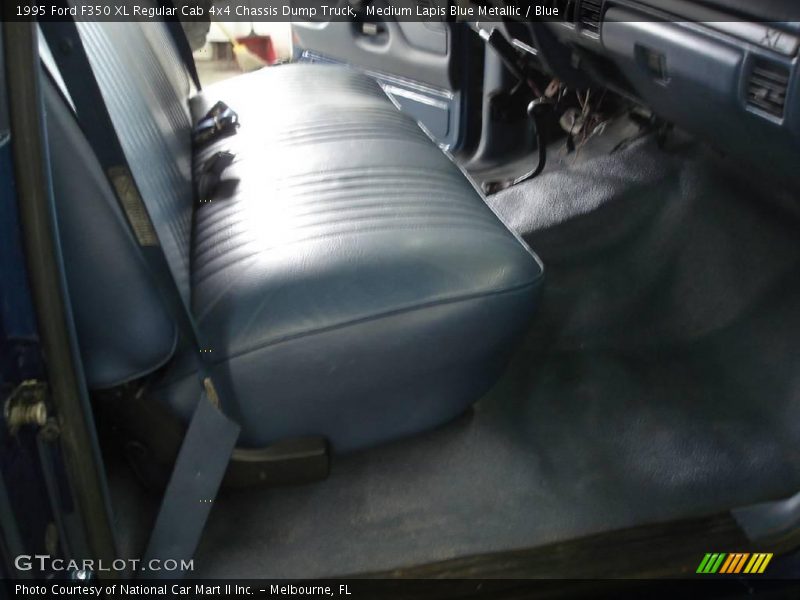 Medium Lapis Blue Metallic / Blue 1995 Ford F350 XL Regular Cab 4x4 Chassis Dump Truck