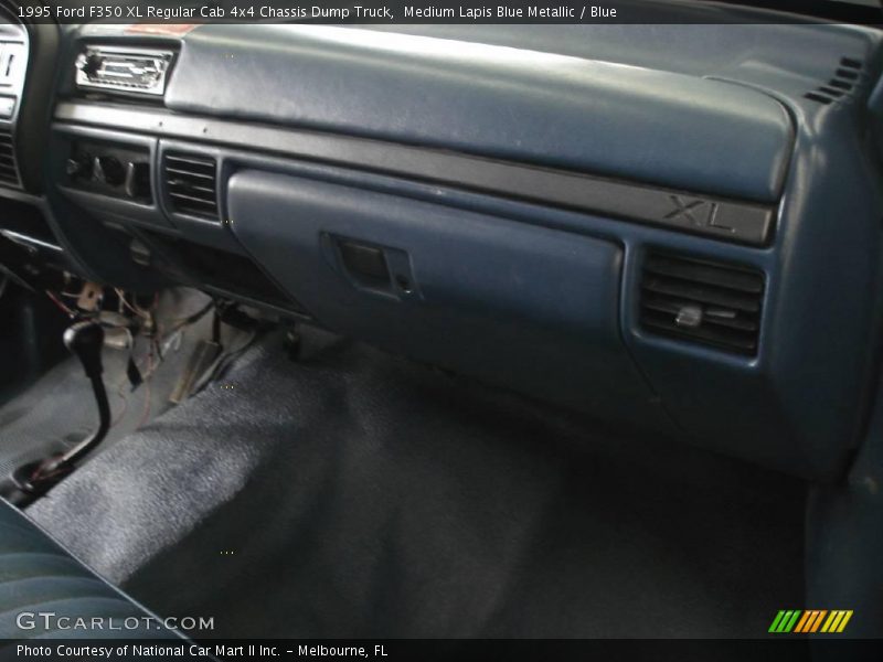 Medium Lapis Blue Metallic / Blue 1995 Ford F350 XL Regular Cab 4x4 Chassis Dump Truck
