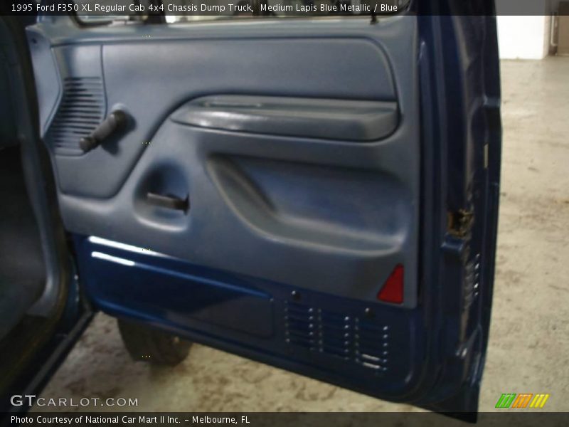 Medium Lapis Blue Metallic / Blue 1995 Ford F350 XL Regular Cab 4x4 Chassis Dump Truck