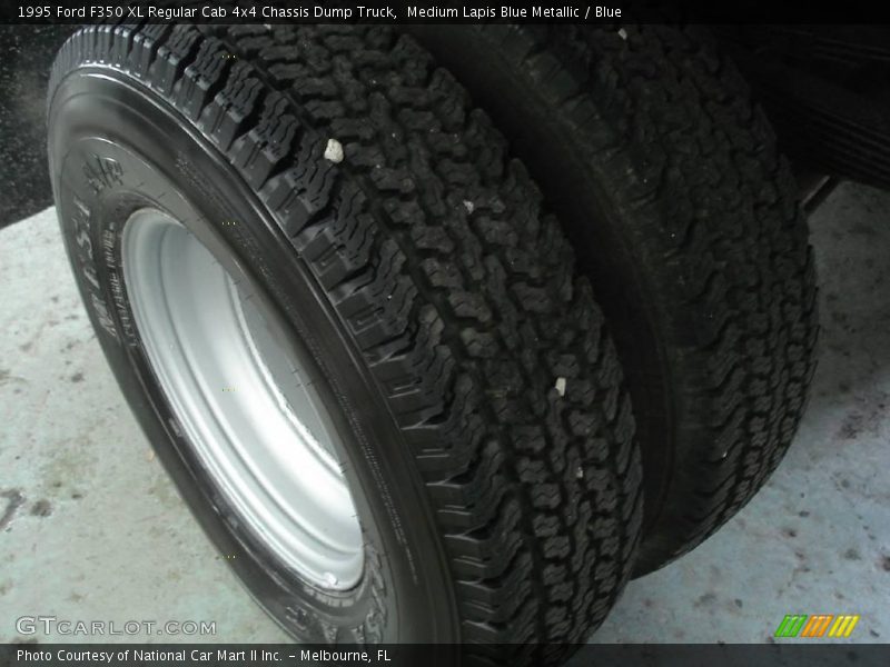 Medium Lapis Blue Metallic / Blue 1995 Ford F350 XL Regular Cab 4x4 Chassis Dump Truck