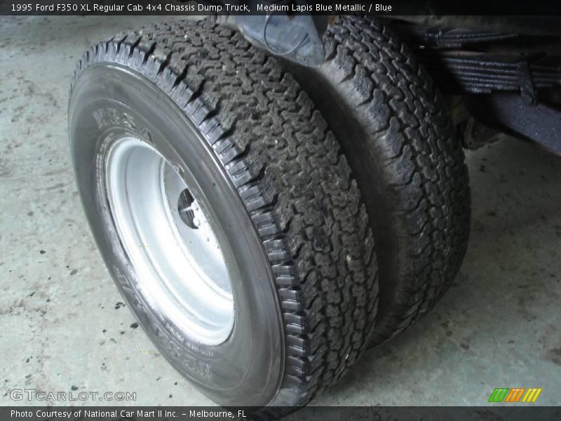 Medium Lapis Blue Metallic / Blue 1995 Ford F350 XL Regular Cab 4x4 Chassis Dump Truck