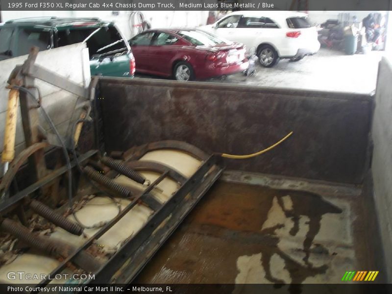 Medium Lapis Blue Metallic / Blue 1995 Ford F350 XL Regular Cab 4x4 Chassis Dump Truck