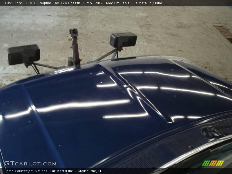 Medium Lapis Blue Metallic / Blue 1995 Ford F350 XL Regular Cab 4x4 Chassis Dump Truck