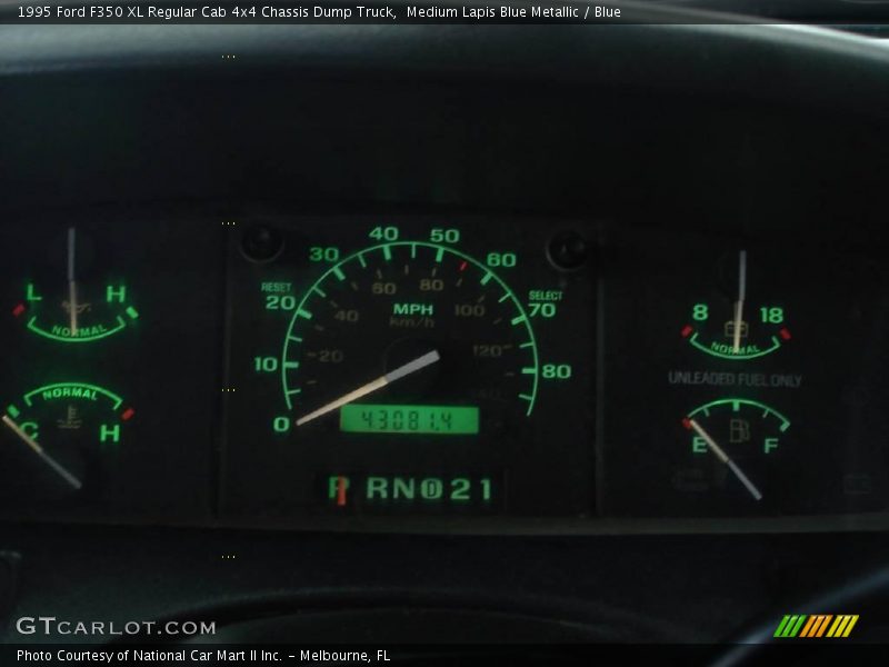 Medium Lapis Blue Metallic / Blue 1995 Ford F350 XL Regular Cab 4x4 Chassis Dump Truck