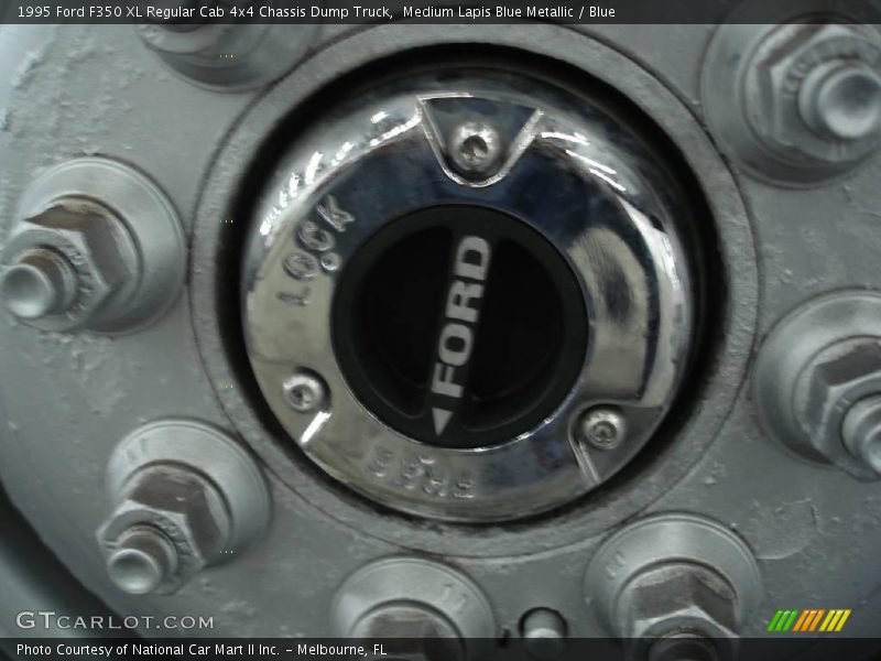 Medium Lapis Blue Metallic / Blue 1995 Ford F350 XL Regular Cab 4x4 Chassis Dump Truck