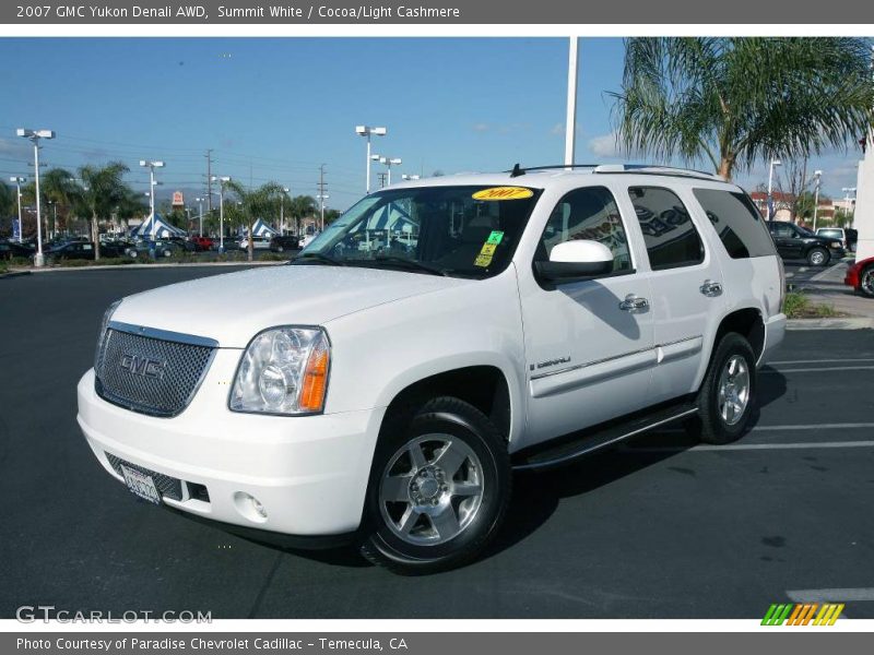 Summit White / Cocoa/Light Cashmere 2007 GMC Yukon Denali AWD