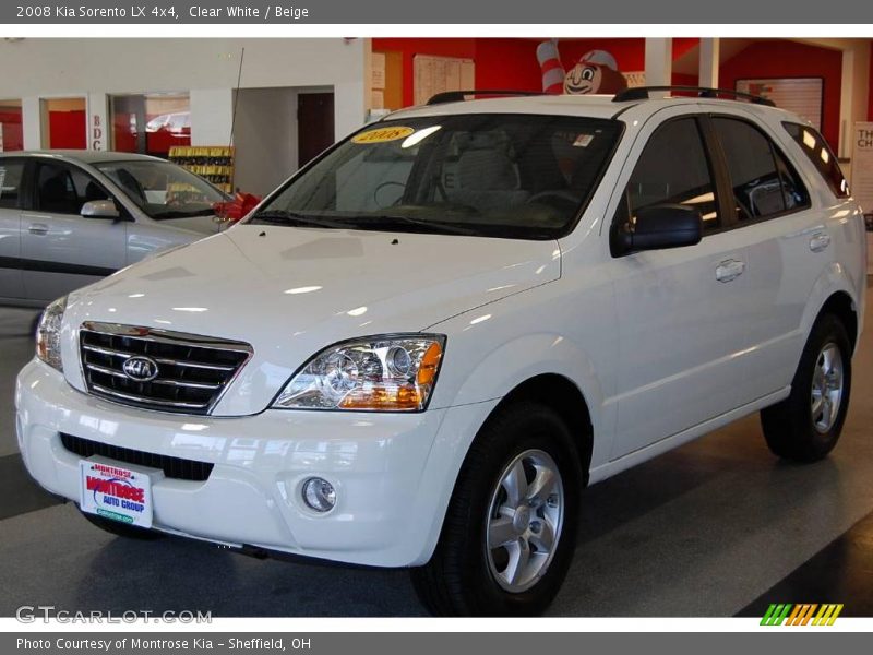 Clear White / Beige 2008 Kia Sorento LX 4x4