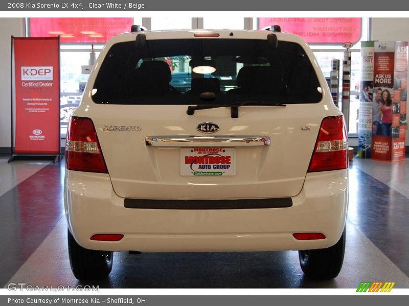 Clear White / Beige 2008 Kia Sorento LX 4x4