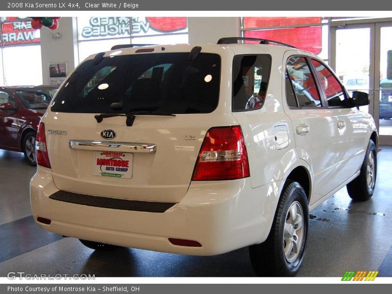 Clear White / Beige 2008 Kia Sorento LX 4x4