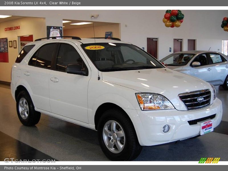 Clear White / Beige 2008 Kia Sorento LX 4x4