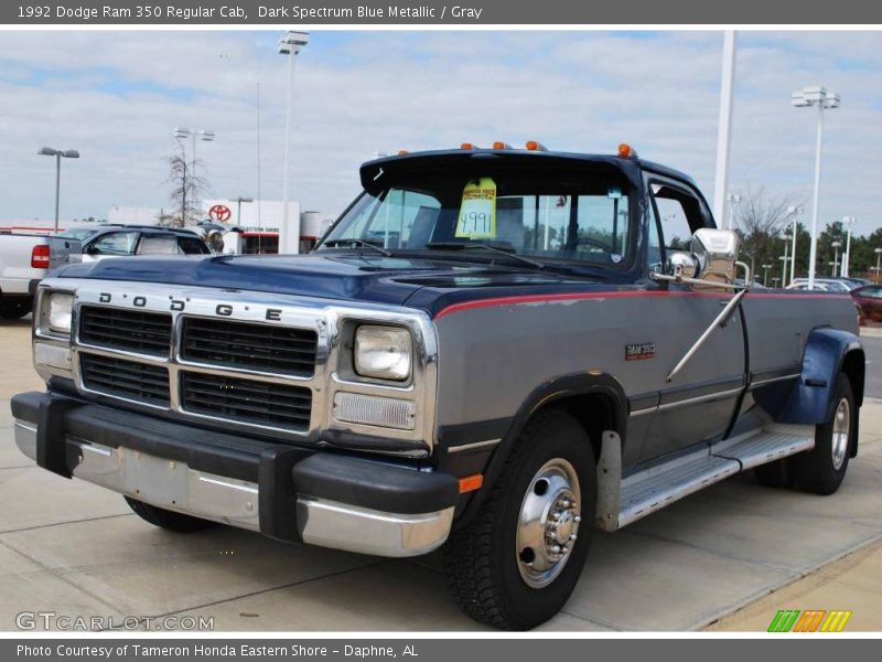 Dark Spectrum Blue Metallic / Gray 1992 Dodge Ram 350 Regular Cab