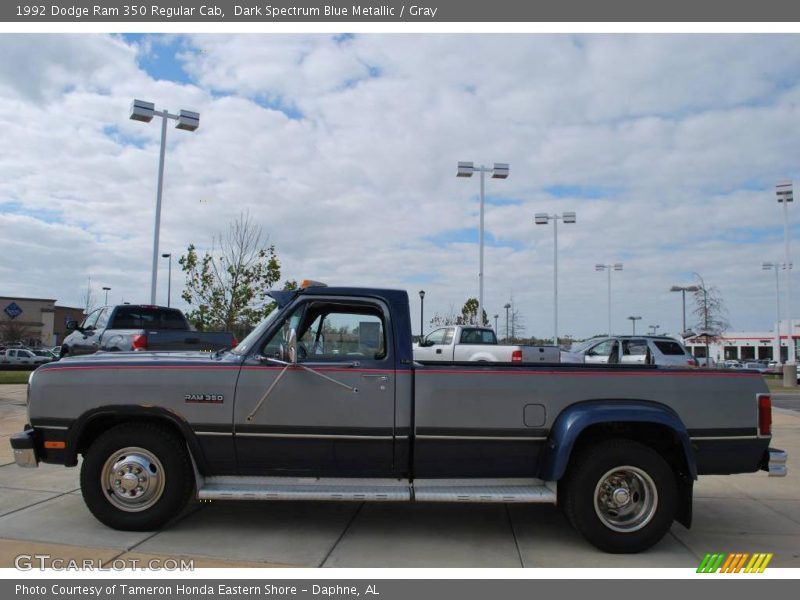 Dark Spectrum Blue Metallic / Gray 1992 Dodge Ram 350 Regular Cab