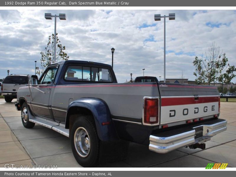 Dark Spectrum Blue Metallic / Gray 1992 Dodge Ram 350 Regular Cab