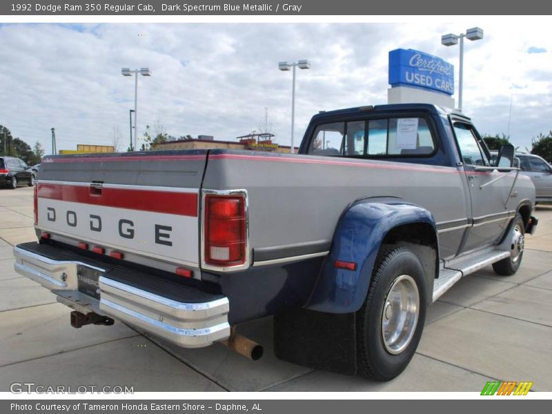 Dark Spectrum Blue Metallic / Gray 1992 Dodge Ram 350 Regular Cab
