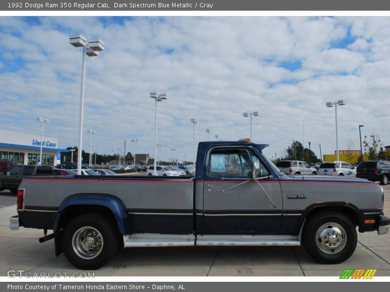 Dark Spectrum Blue Metallic / Gray 1992 Dodge Ram 350 Regular Cab