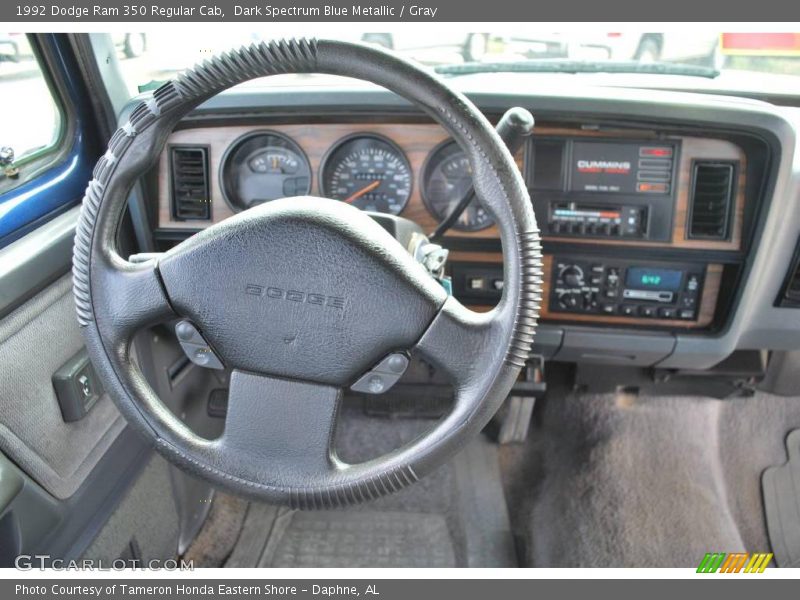 Dark Spectrum Blue Metallic / Gray 1992 Dodge Ram 350 Regular Cab