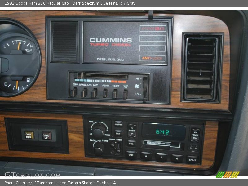 Dark Spectrum Blue Metallic / Gray 1992 Dodge Ram 350 Regular Cab