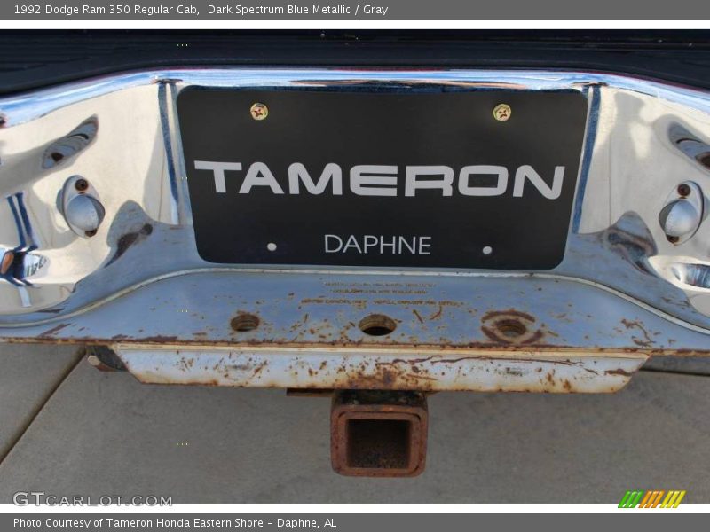 Dark Spectrum Blue Metallic / Gray 1992 Dodge Ram 350 Regular Cab