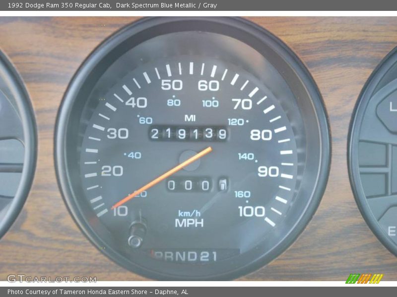 Dark Spectrum Blue Metallic / Gray 1992 Dodge Ram 350 Regular Cab
