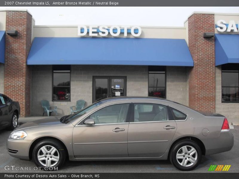 Amber Bronze Metallic / Neutral Beige 2007 Chevrolet Impala LS