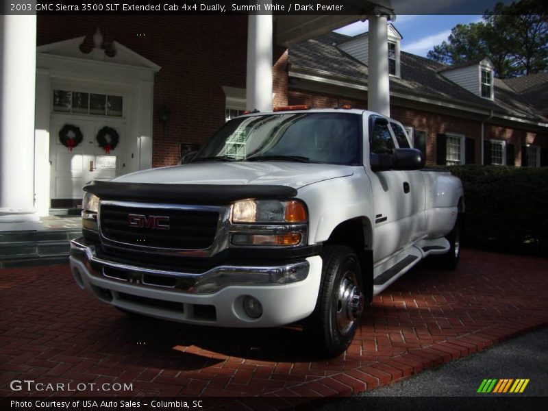 Summit White / Dark Pewter 2003 GMC Sierra 3500 SLT Extended Cab 4x4 Dually