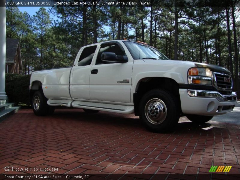 Summit White / Dark Pewter 2003 GMC Sierra 3500 SLT Extended Cab 4x4 Dually