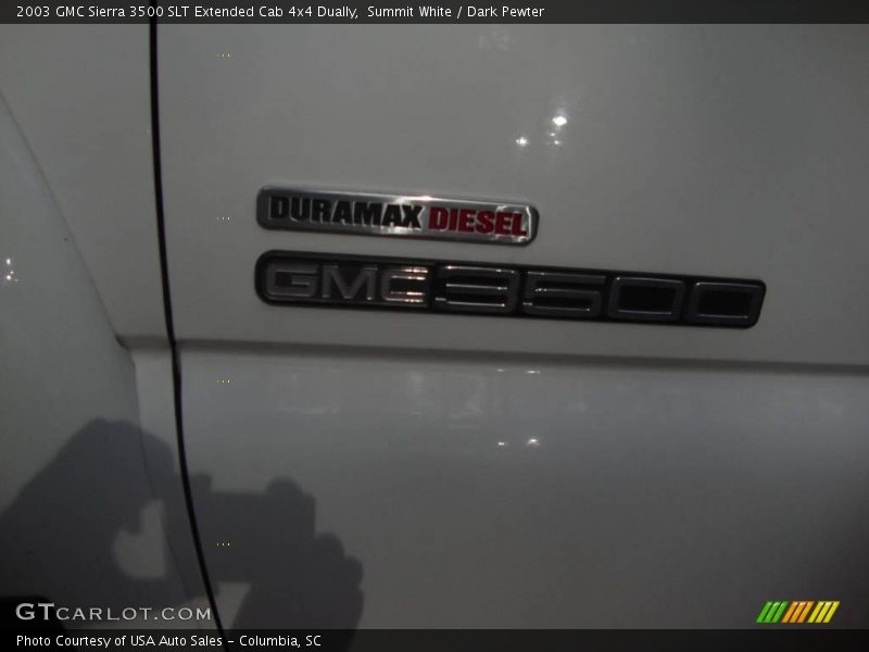 Summit White / Dark Pewter 2003 GMC Sierra 3500 SLT Extended Cab 4x4 Dually