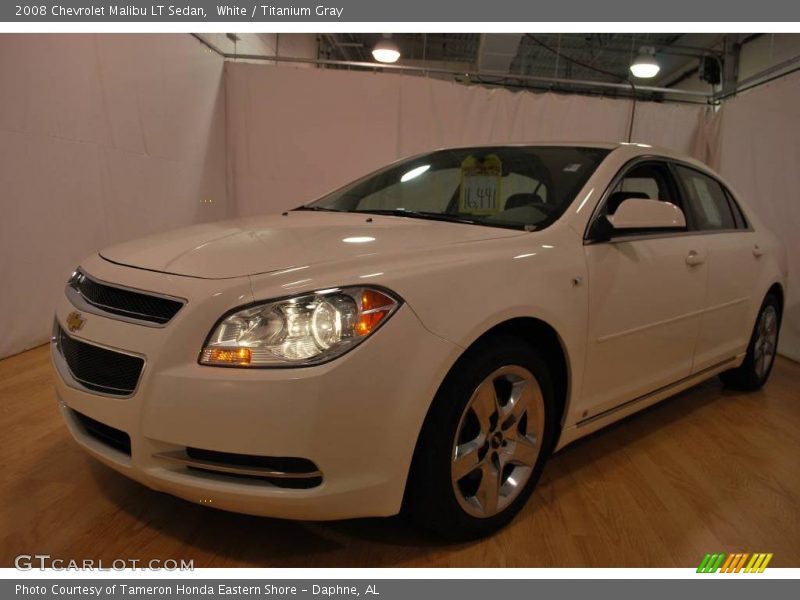 White / Titanium Gray 2008 Chevrolet Malibu LT Sedan