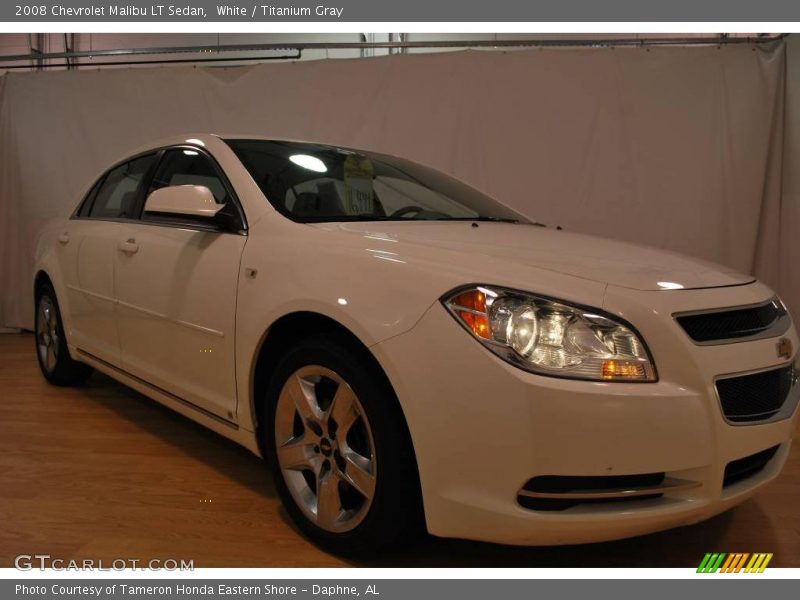 White / Titanium Gray 2008 Chevrolet Malibu LT Sedan