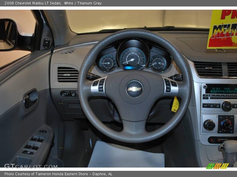 White / Titanium Gray 2008 Chevrolet Malibu LT Sedan