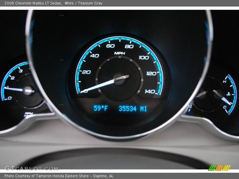 White / Titanium Gray 2008 Chevrolet Malibu LT Sedan