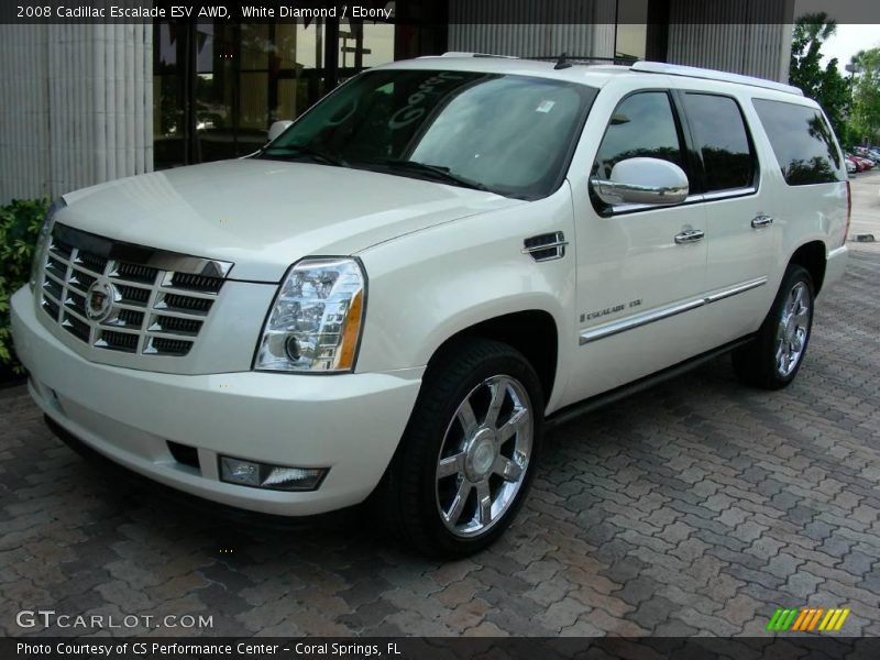 White Diamond / Ebony 2008 Cadillac Escalade ESV AWD